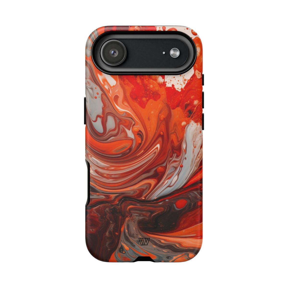 White Fire Paint Swirl Tough Phone Case