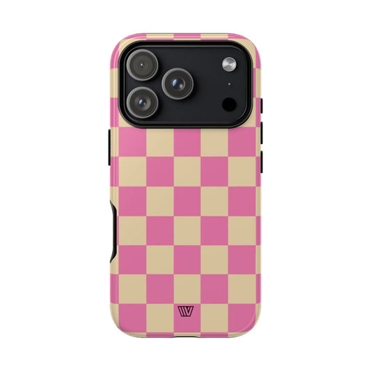 Pink Tan Checkered Tough Phone Case Trovvve
