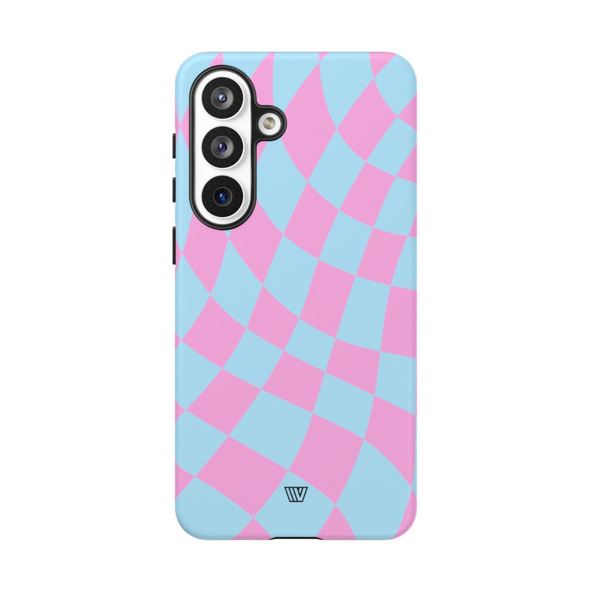 Blue Pink Curvy Checkerboard Tough Phone Case Trovvve