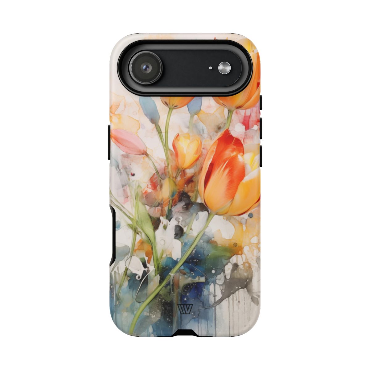 Watercolor Tulips Tough Phone Case Impact Resistant Polycarbonate Shell