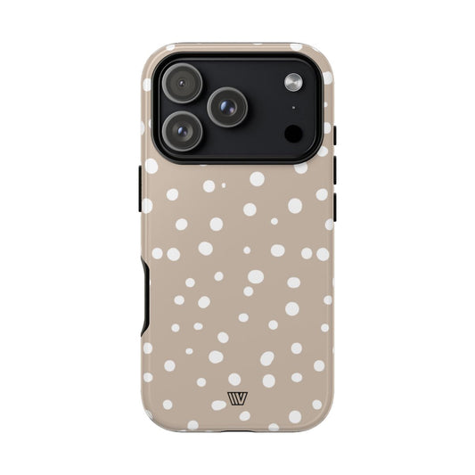 Beige Dots Tough Phone Case Dual-Layer Protective Shell Trovvve