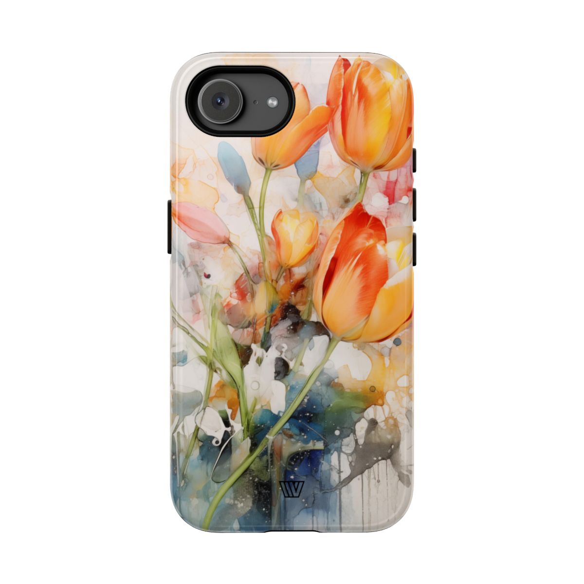 Watercolor Tulips Tough Phone Case Impact Resistant Polycarbonate Shell