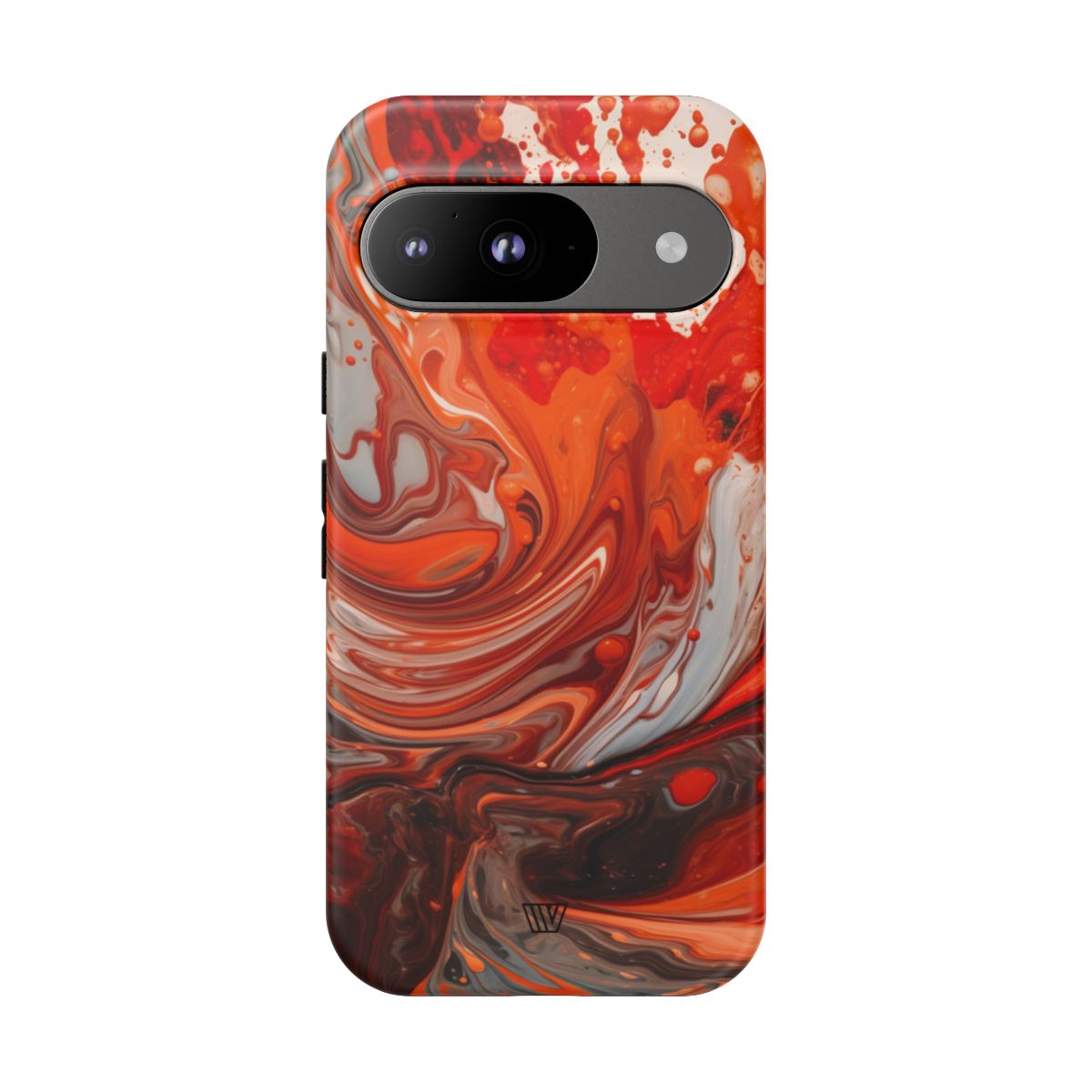 White Fire Paint Swirl Tough Phone Case