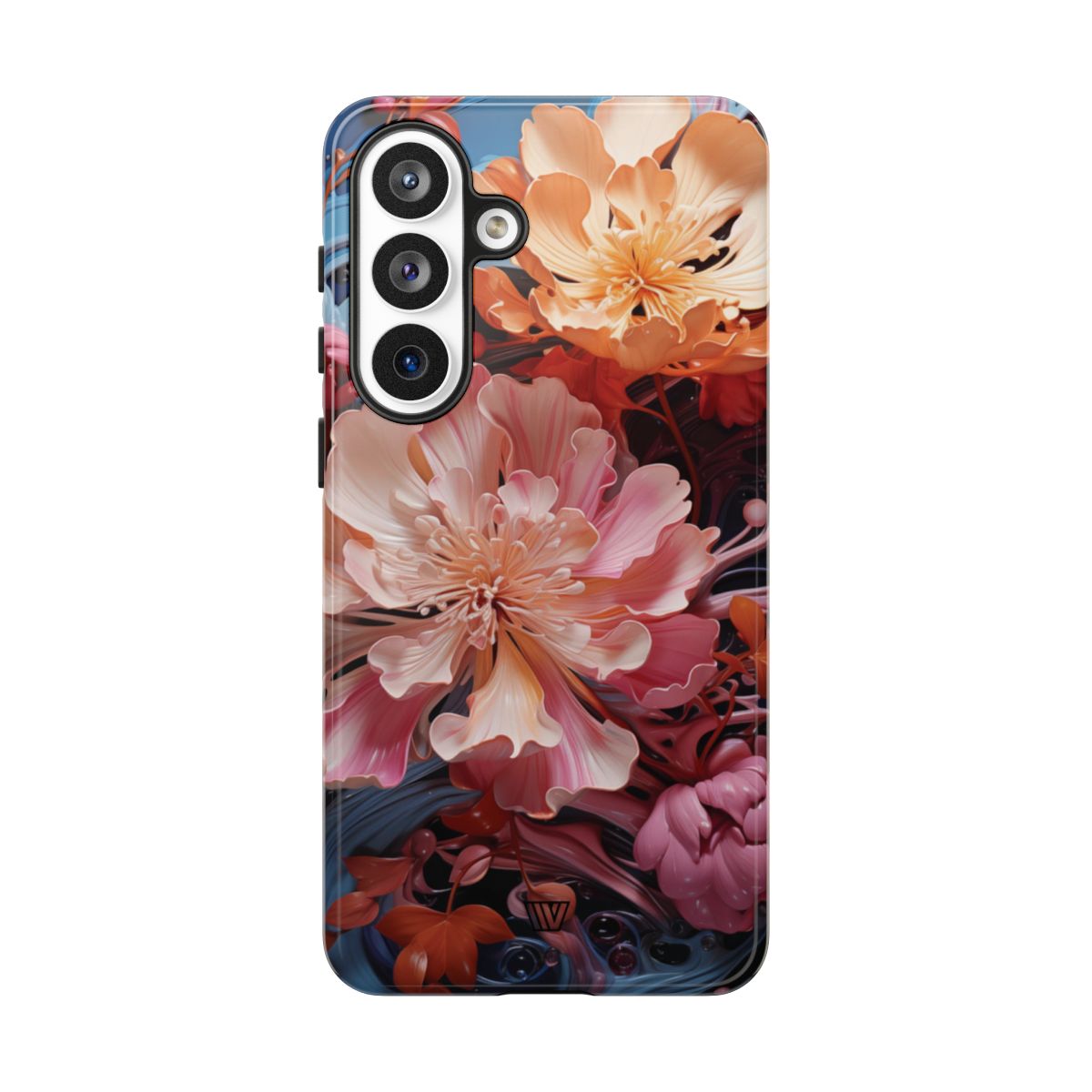 Paint Swirl Flowers Tough Phone Case