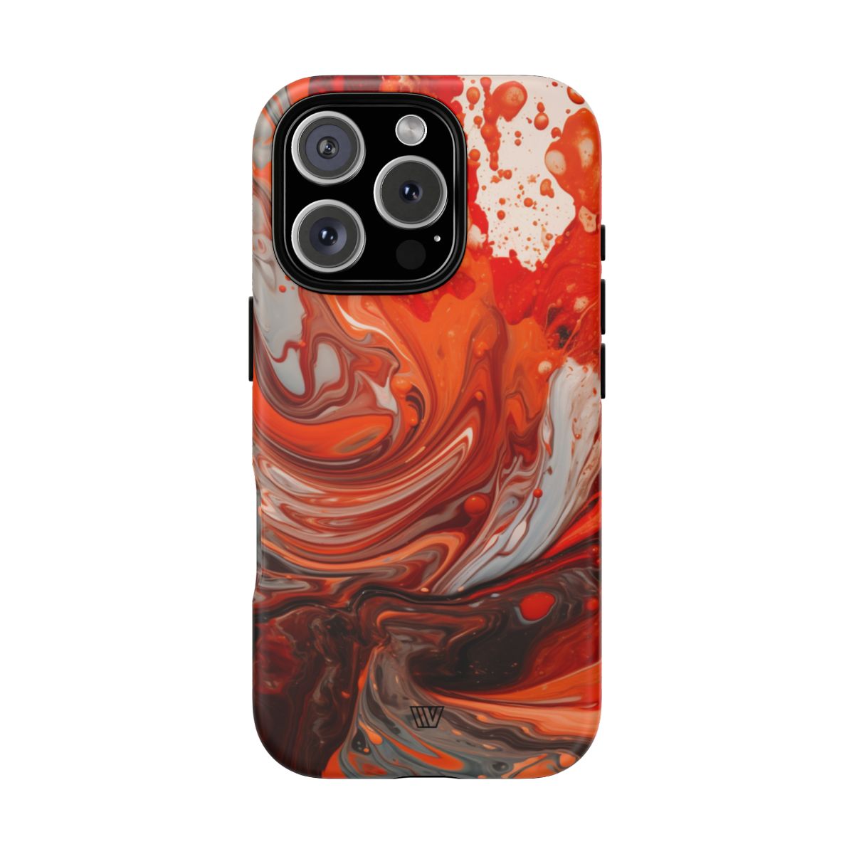 White Fire Paint Swirl Tough Phone Case