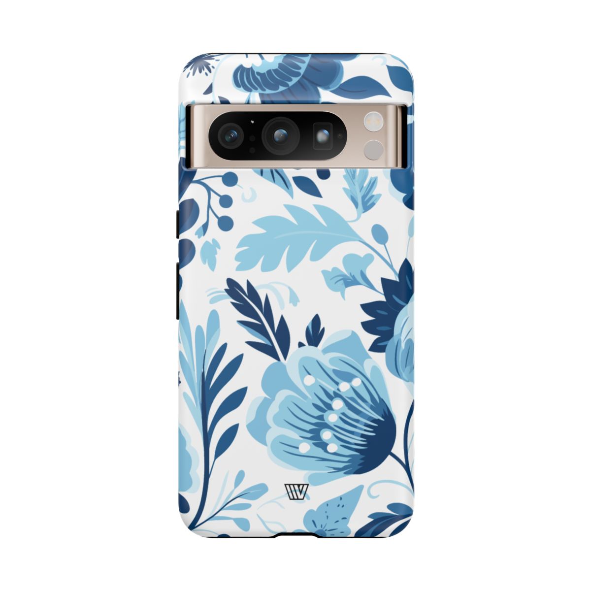 Blue White Flowers Tough Phone Case