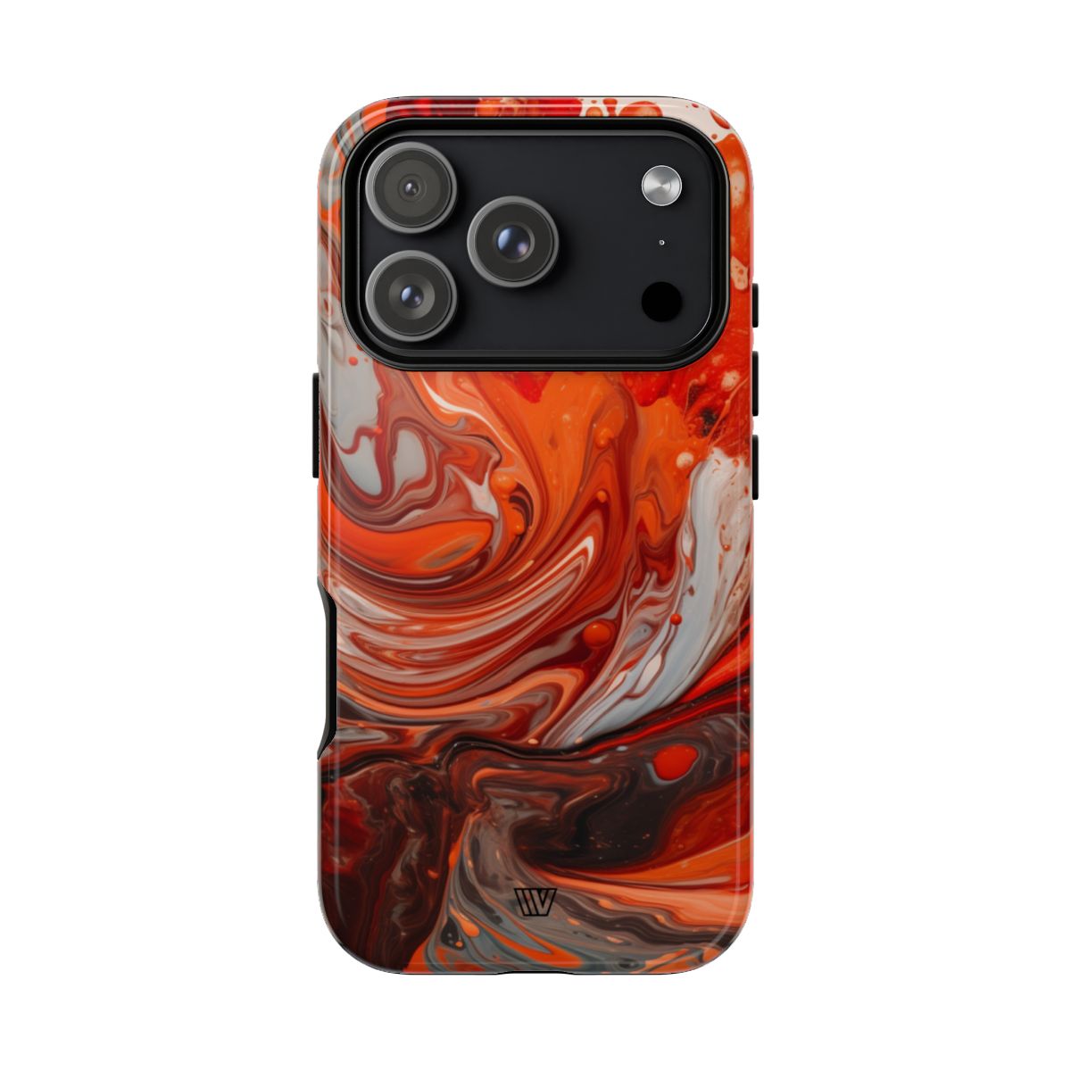 White Fire Paint Swirl Tough Phone Case