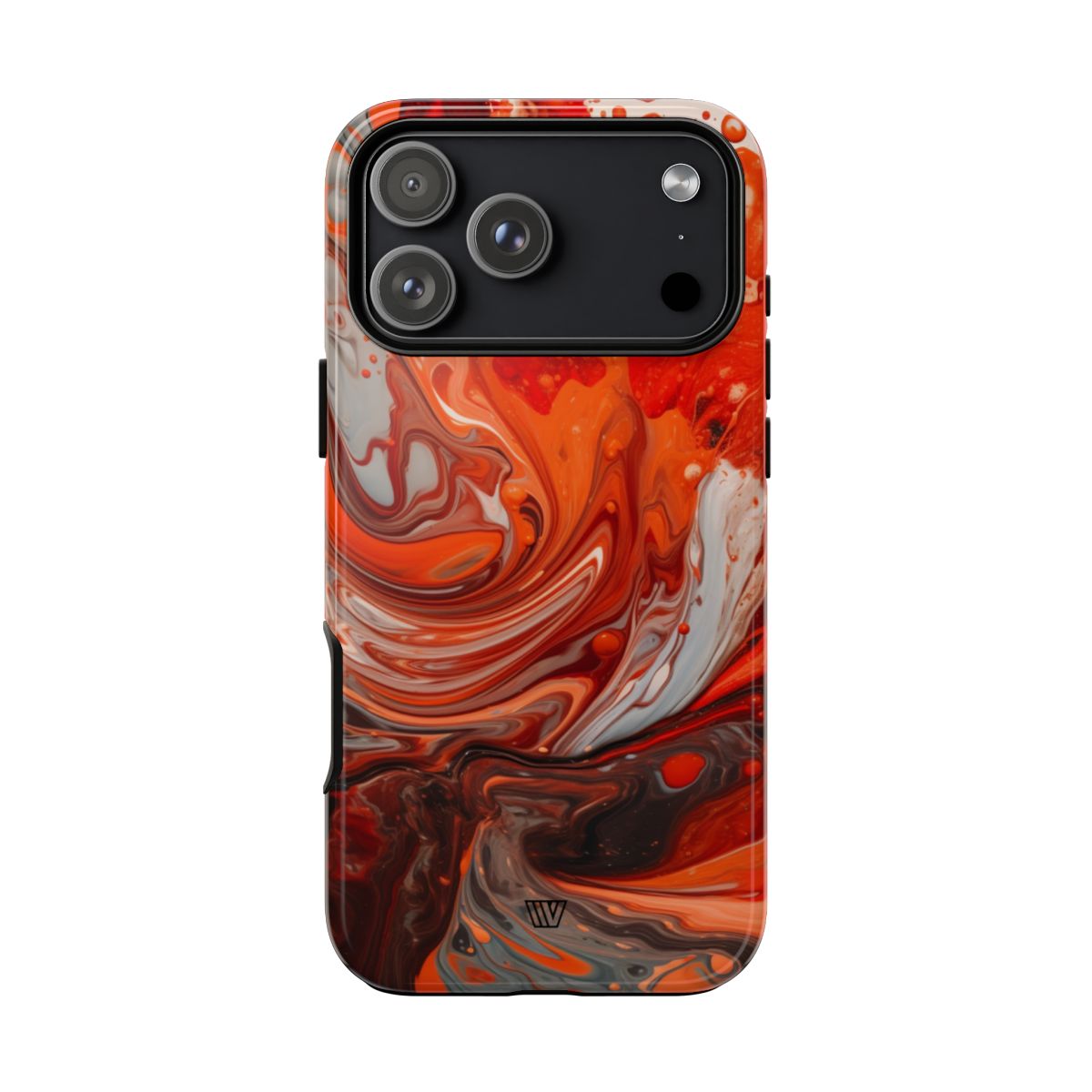 White Fire Paint Swirl Tough Phone Case