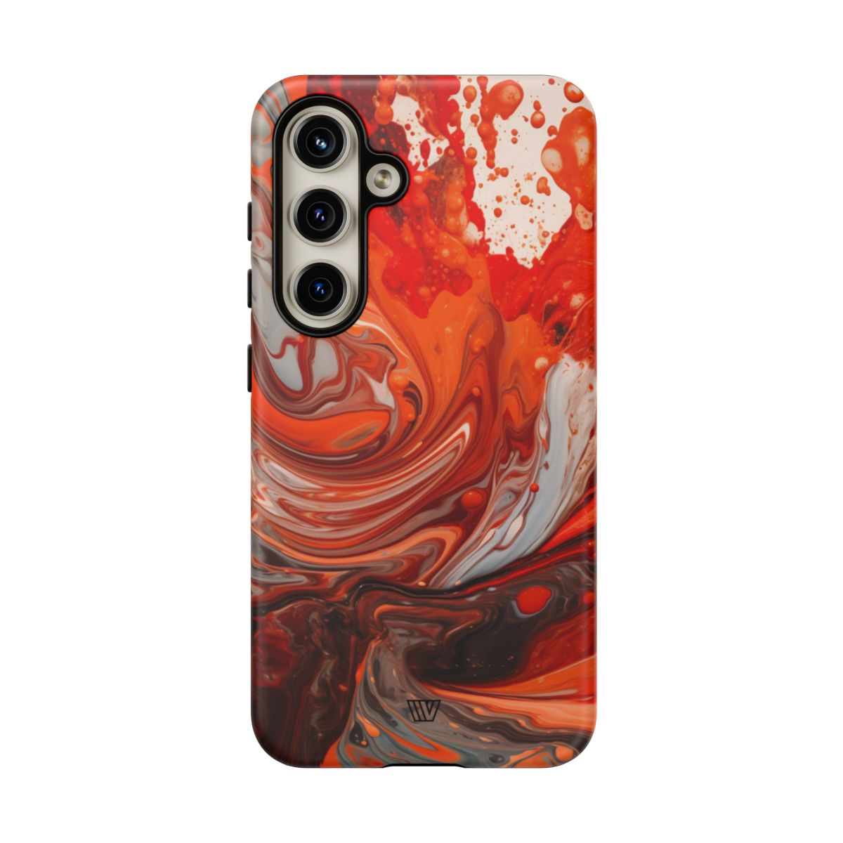 White Fire Paint Swirl Tough Phone Case