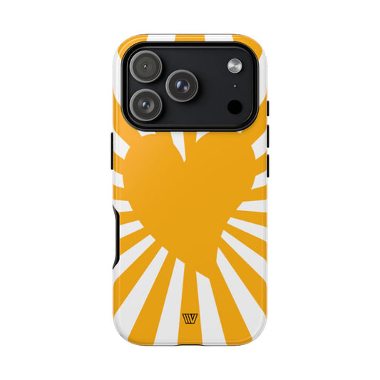 Heart Sun Rays Tough Phone Case with Impact Resistance