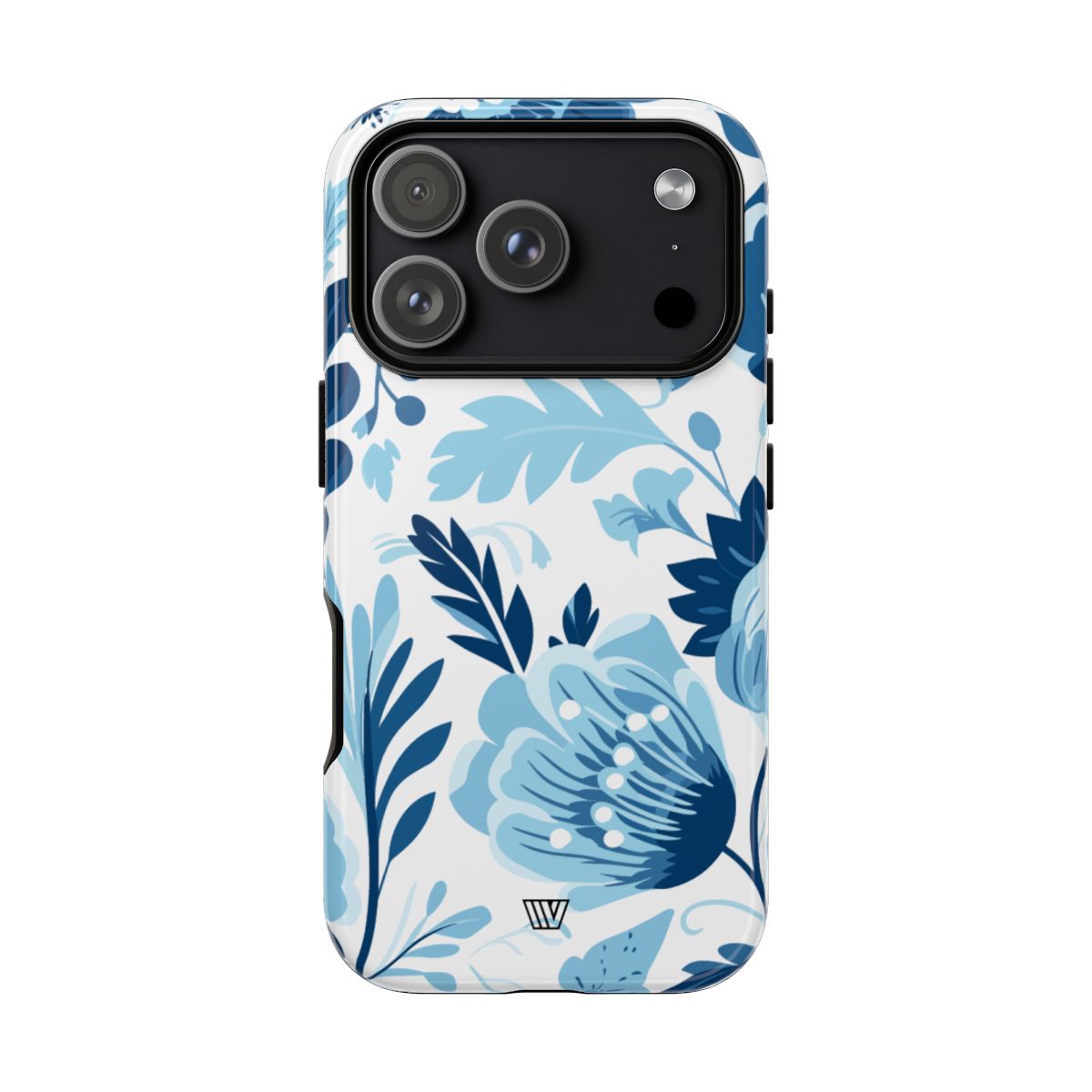 Blue White Flowers Tough Phone Case