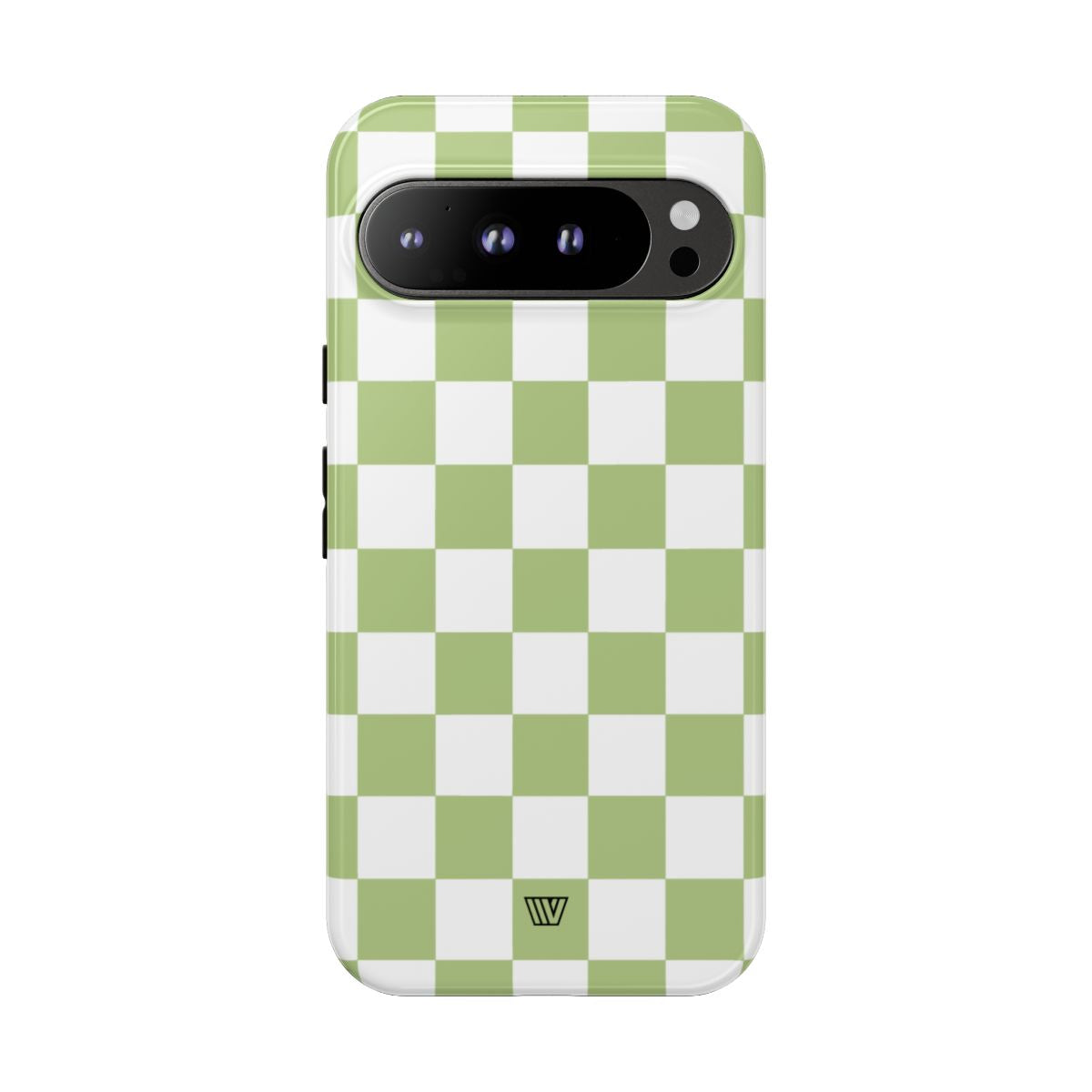 Pale Olive White Checkerboard Tough Phone Case