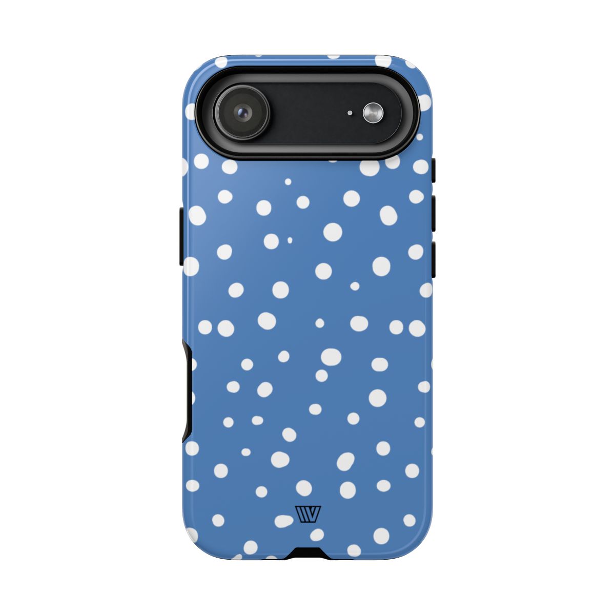 Dusty Blue Dots Tough Phone Case Dual-Layer Protection