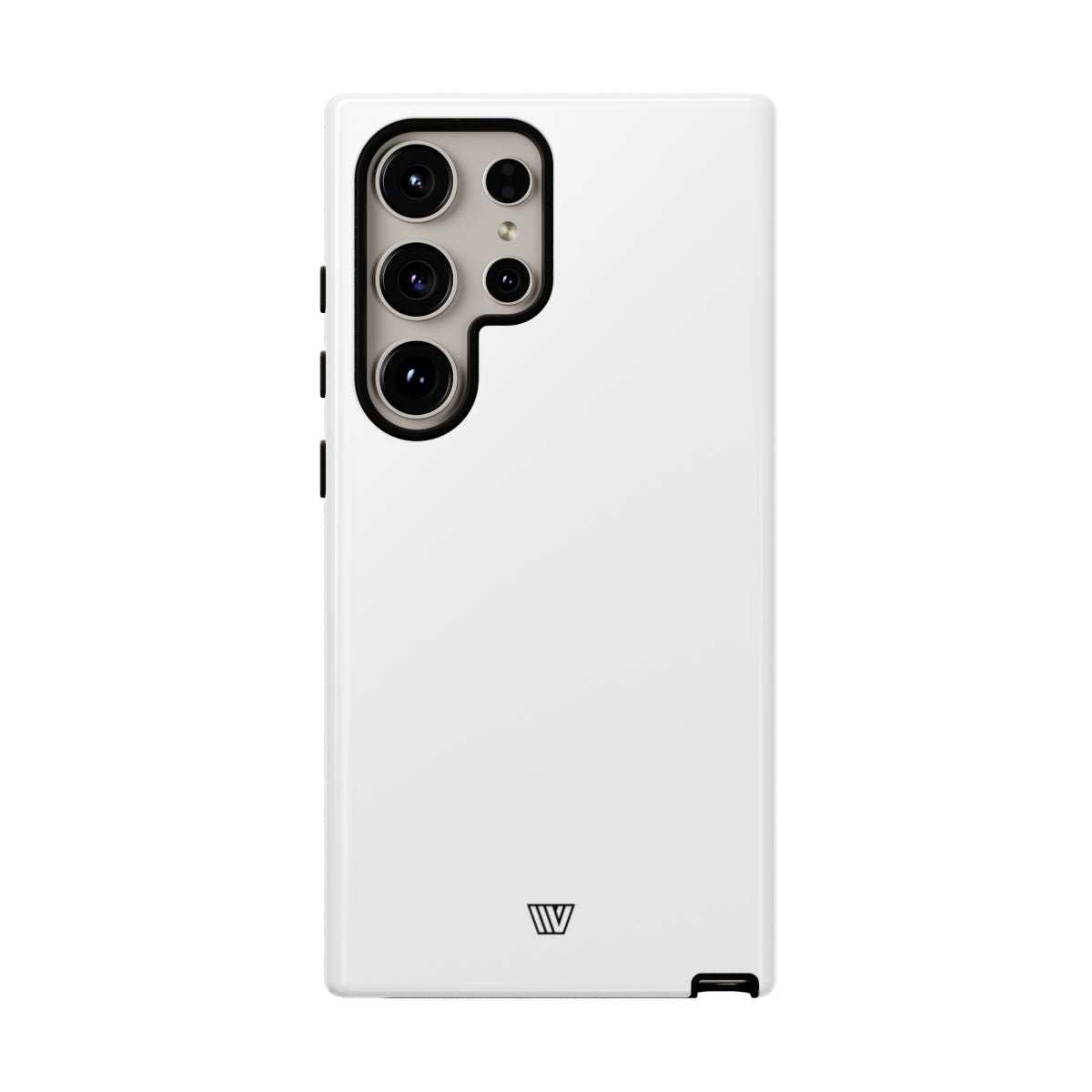 All White Tough Phone Case Protective Dual-Layer Polycarbonate Shell
