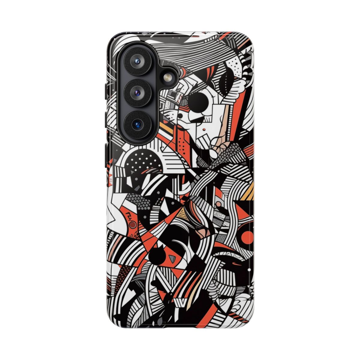 Abstract Doodle Tough Phone Case Dual-Layer Protection