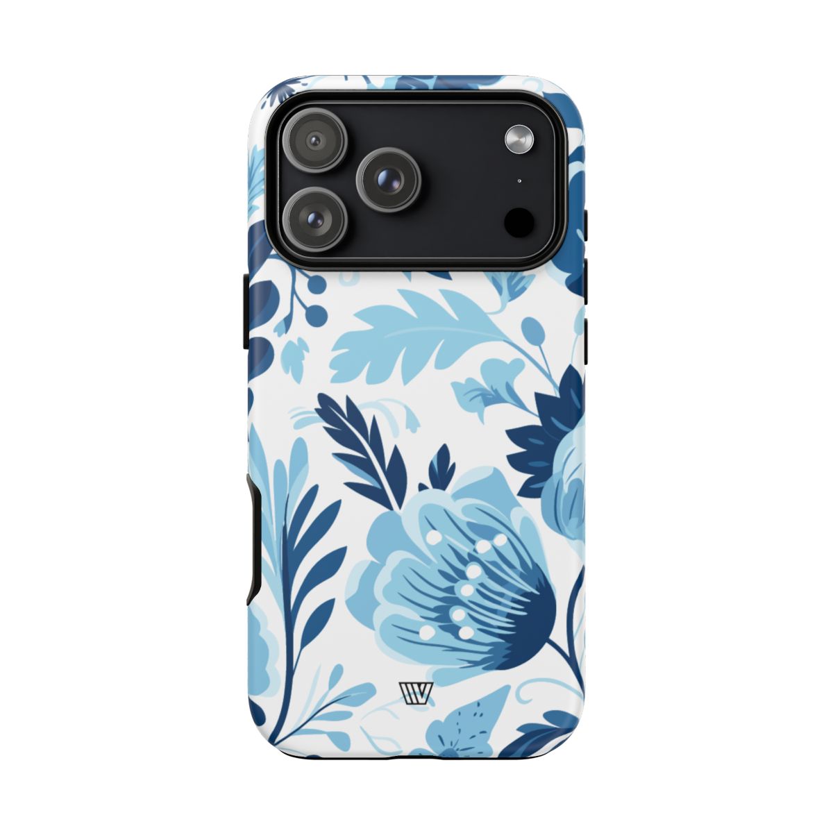 Blue White Flowers Tough Phone Case