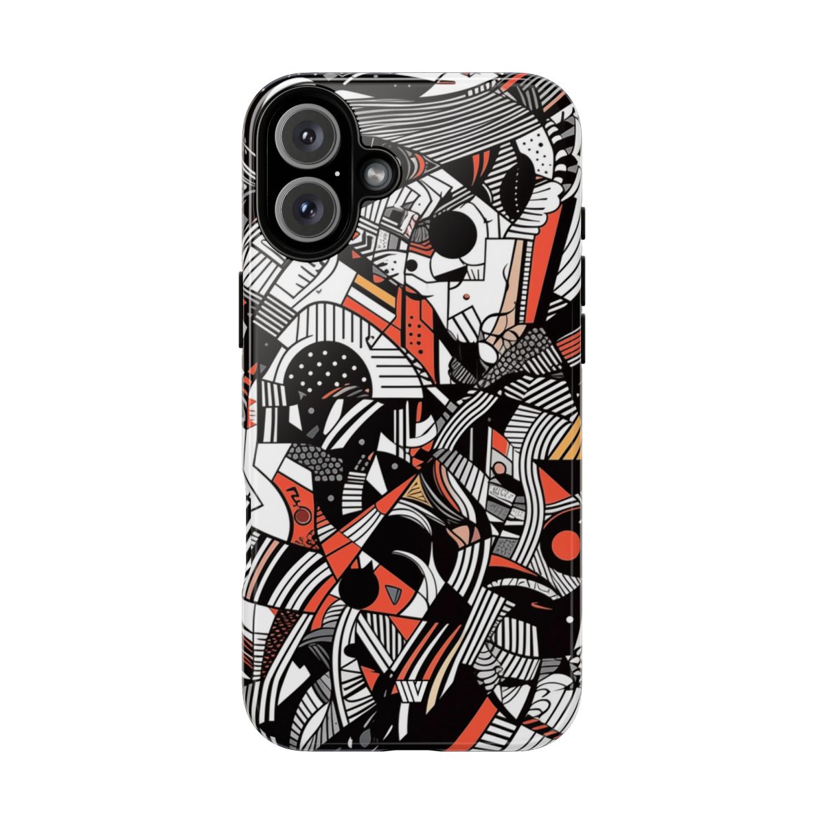 Abstract Doodle Tough Phone Case Dual-Layer Protection