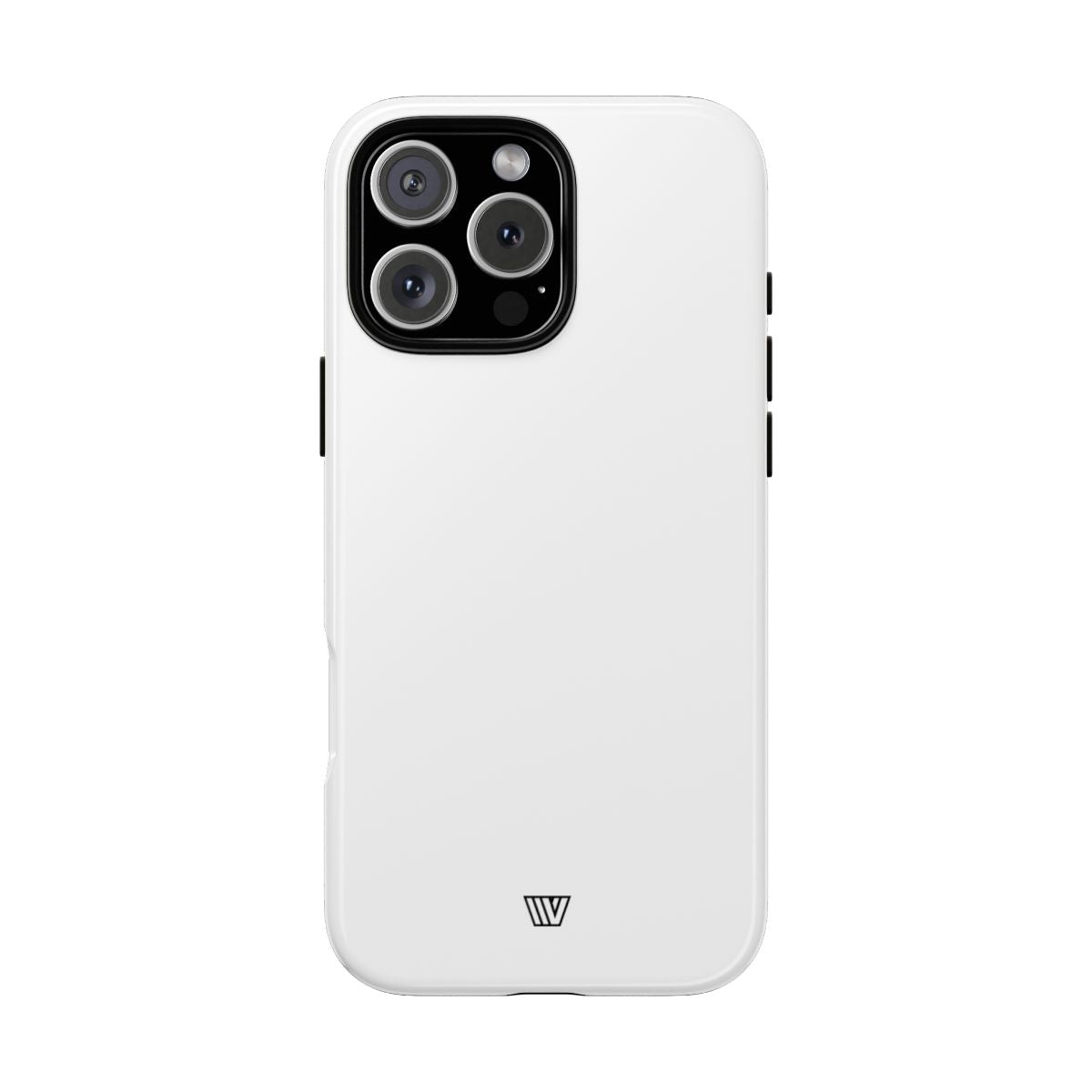 All White Tough Phone Case Protective Dual-Layer Polycarbonate Shell