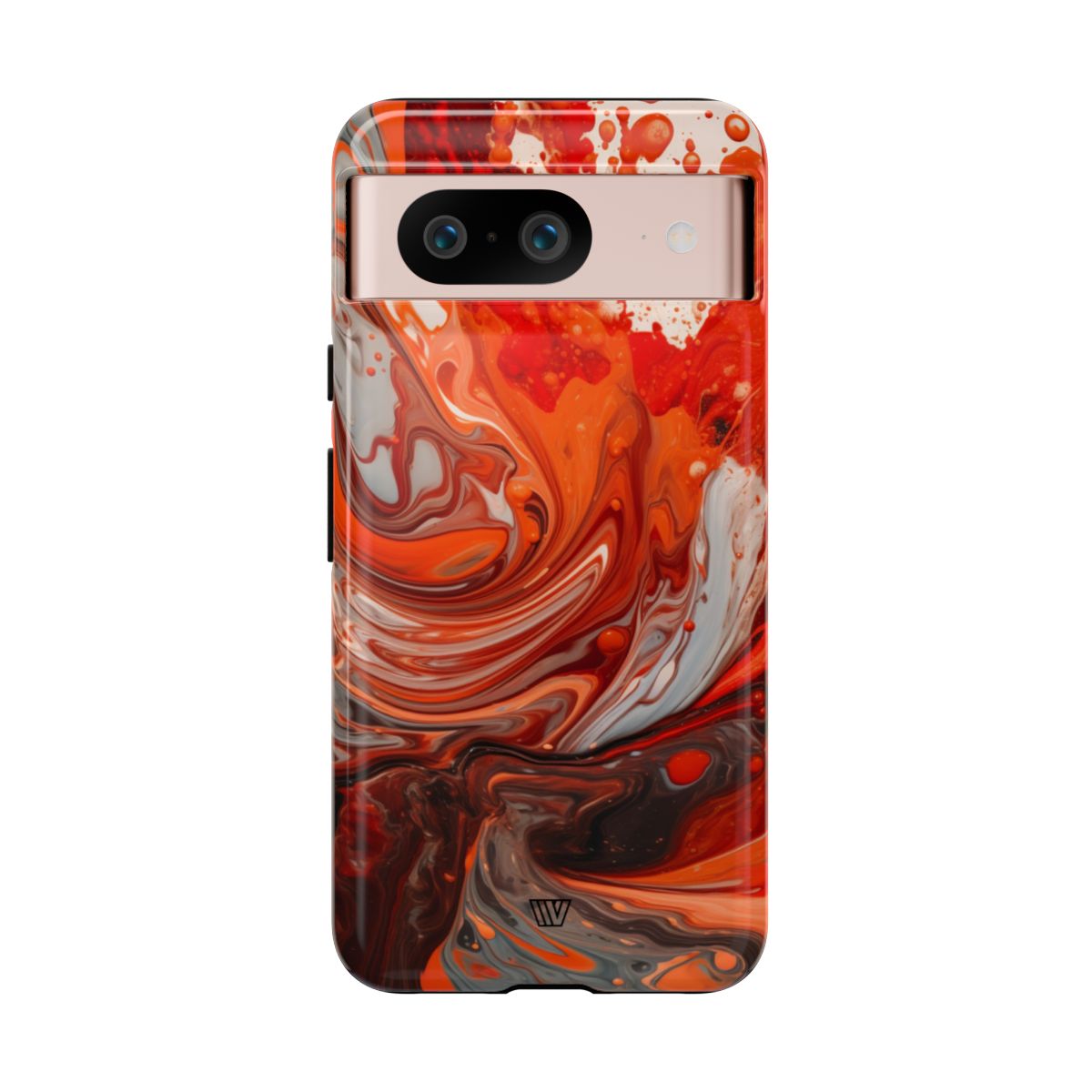 White Fire Paint Swirl Tough Phone Case