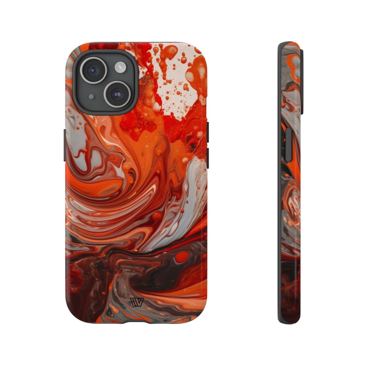 White Fire Paint Swirl Tough Phone Case