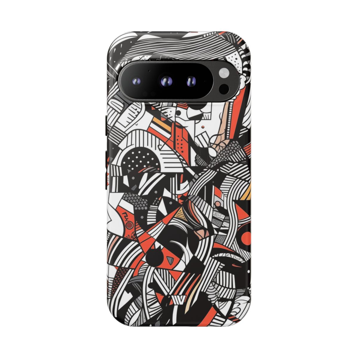 Abstract Doodle Tough Phone Case Dual-Layer Protection