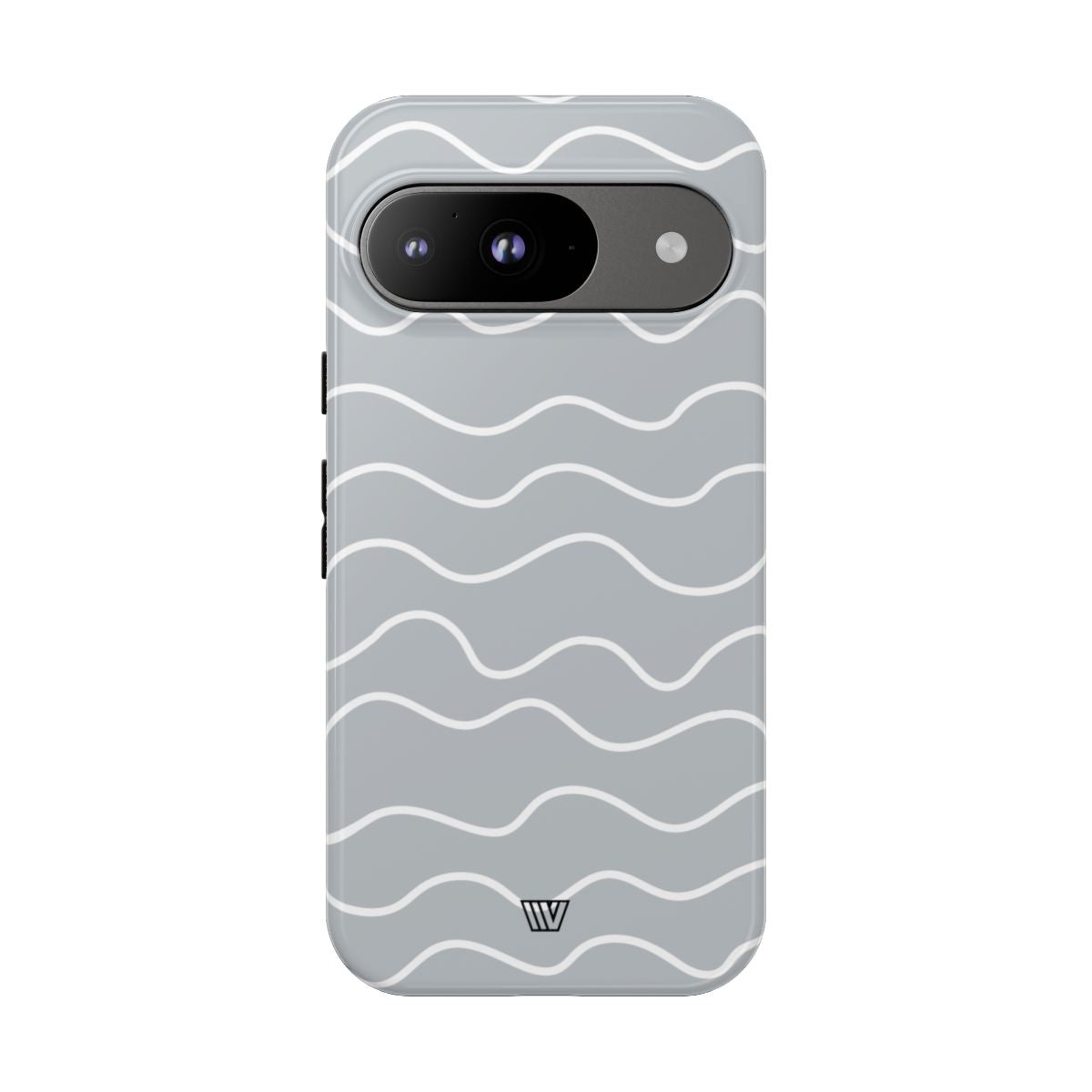 Tough Phone Case Gray Waves Dual-Layer Protection