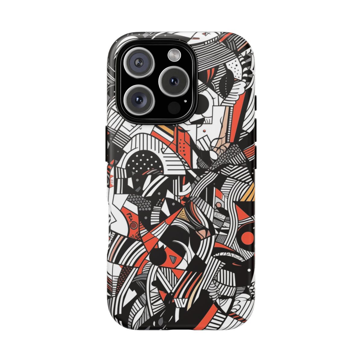 Abstract Doodle Tough Phone Case Dual-Layer Protection