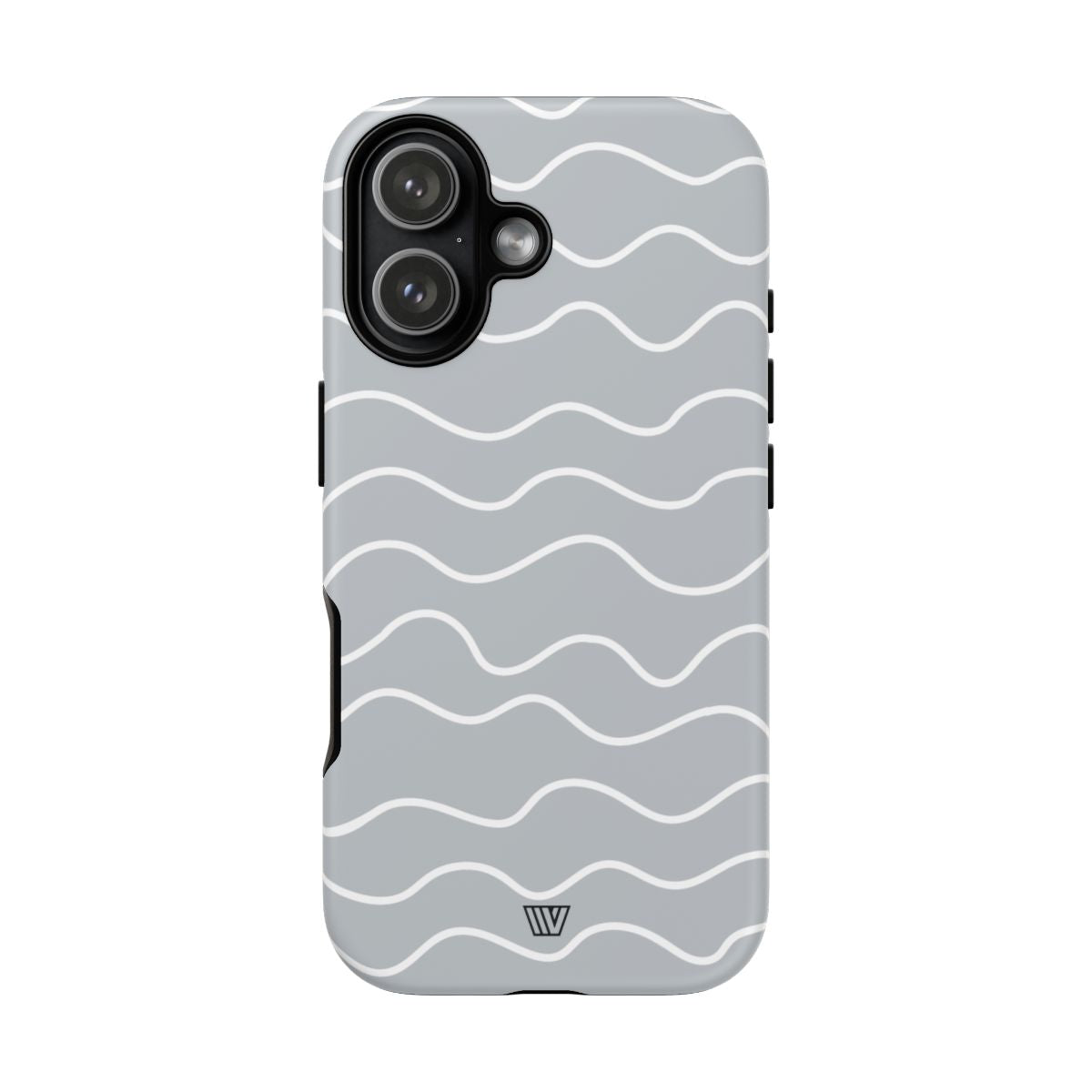 Tough Phone Case Gray Waves Dual-Layer Protection