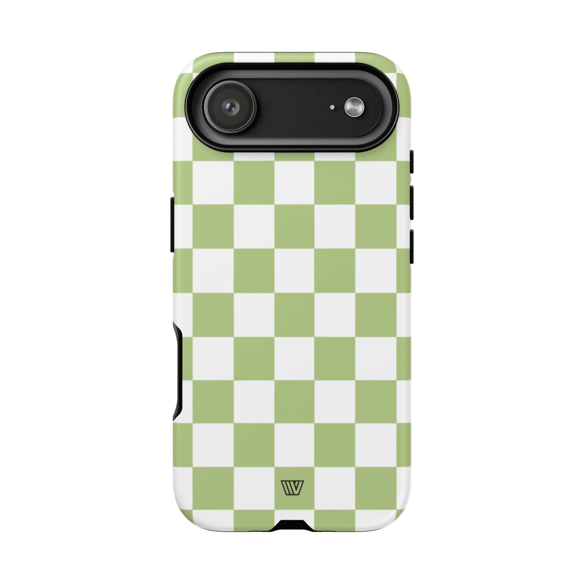 Pale Olive White Checkerboard Tough Phone Case
