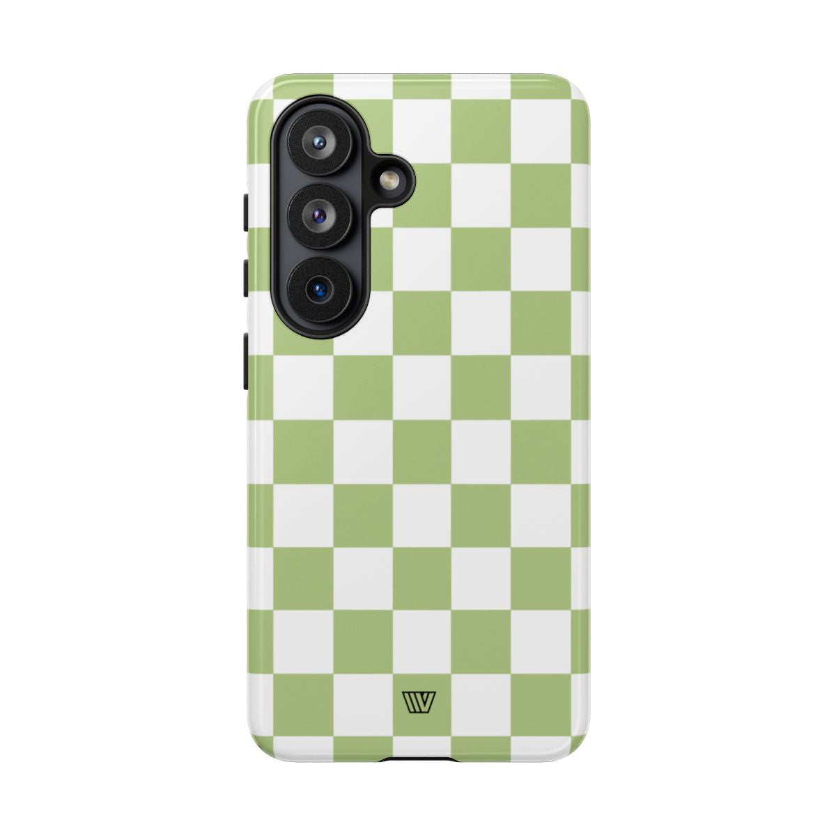Pale Olive White Checkerboard Tough Phone Case