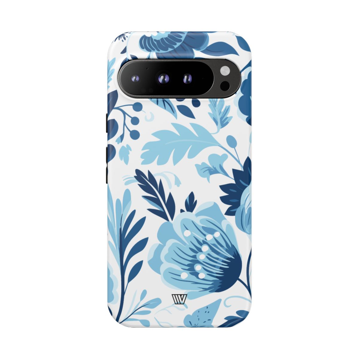 Blue White Flowers Tough Phone Case