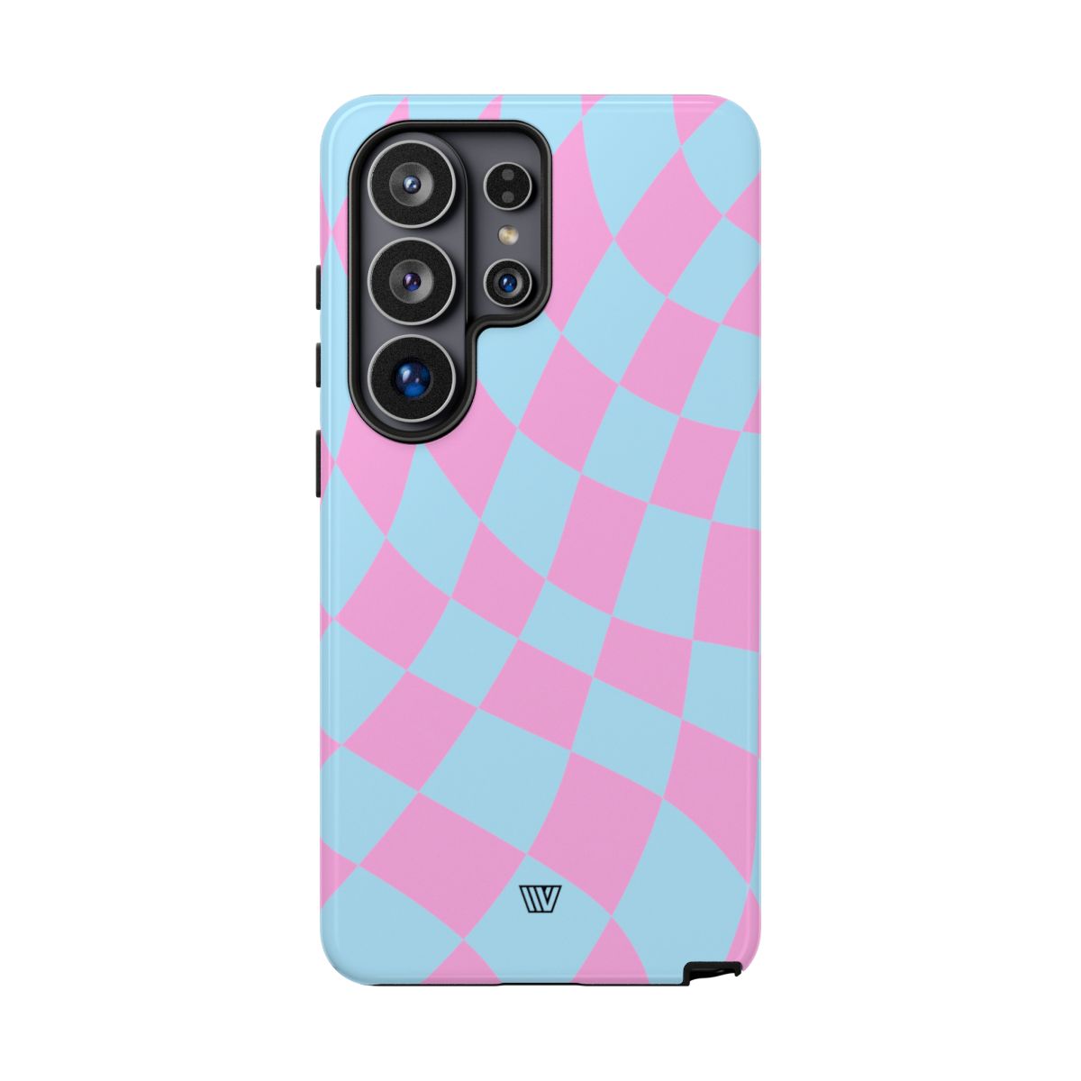 Blue Pink Curvy Checkerboard Tough Phone Case Trovvve