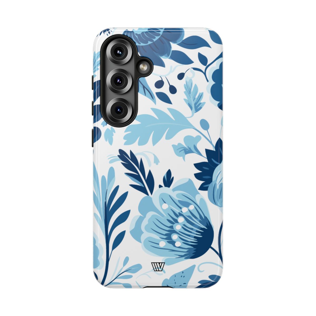 Blue White Flowers Tough Phone Case