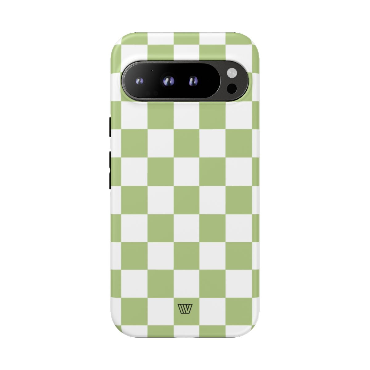 Pale Olive White Checkerboard Tough Phone Case