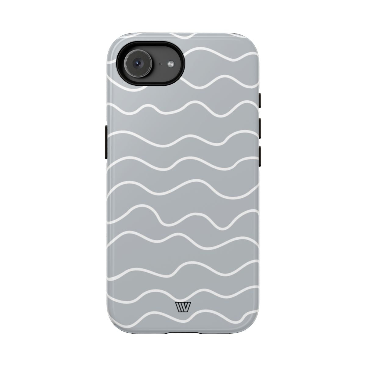Tough Phone Case Gray Waves Dual-Layer Protection