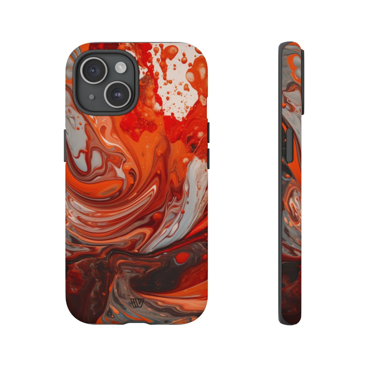White Fire Paint Swirl Tough Phone Case