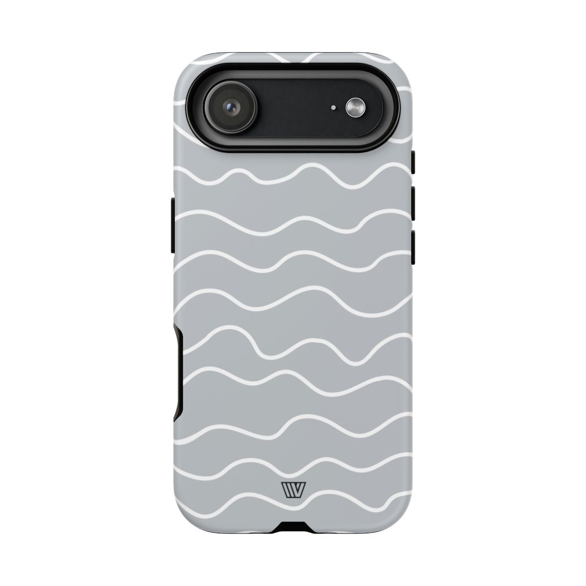 Tough Phone Case Gray Waves Dual-Layer Protection