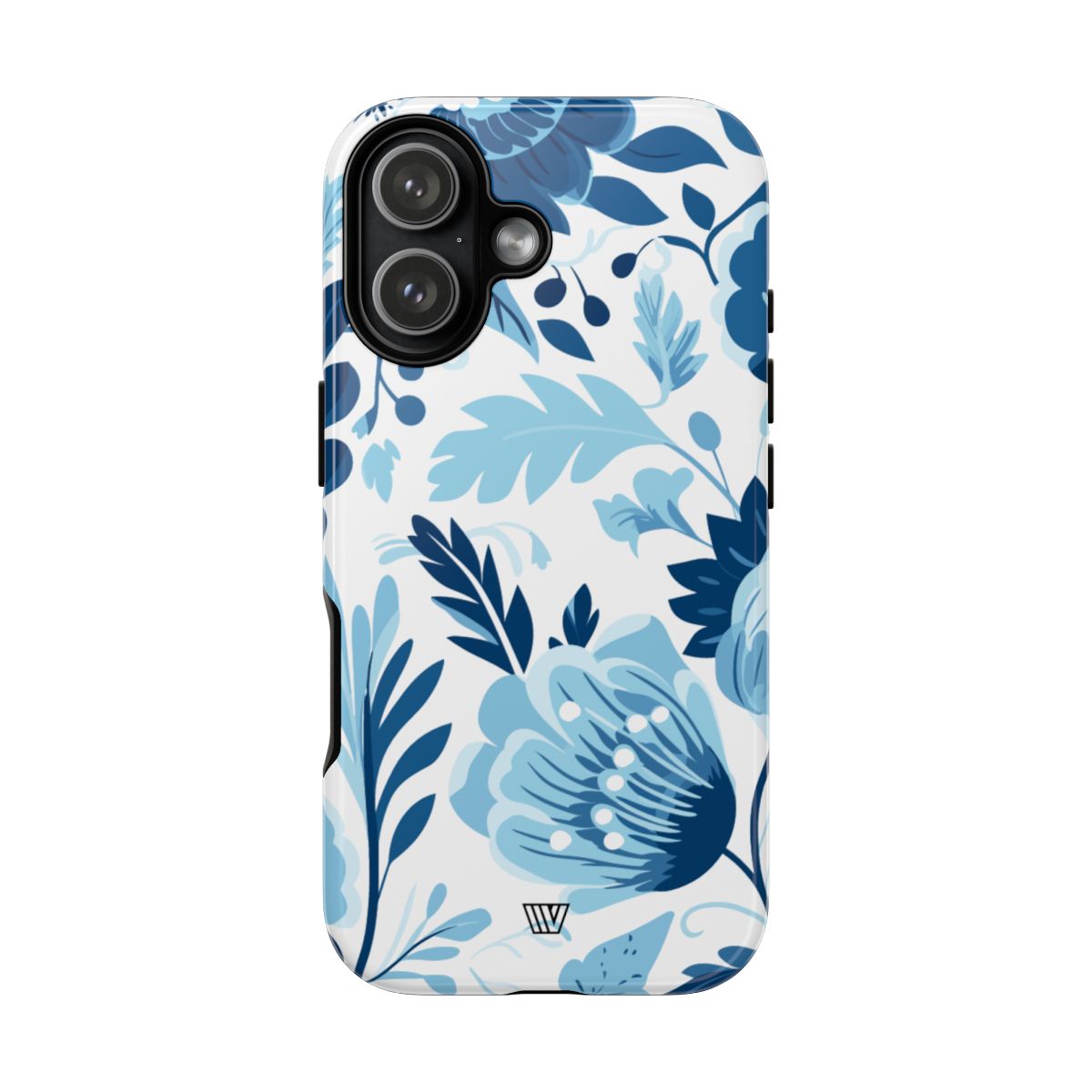 Blue White Flowers Tough Phone Case