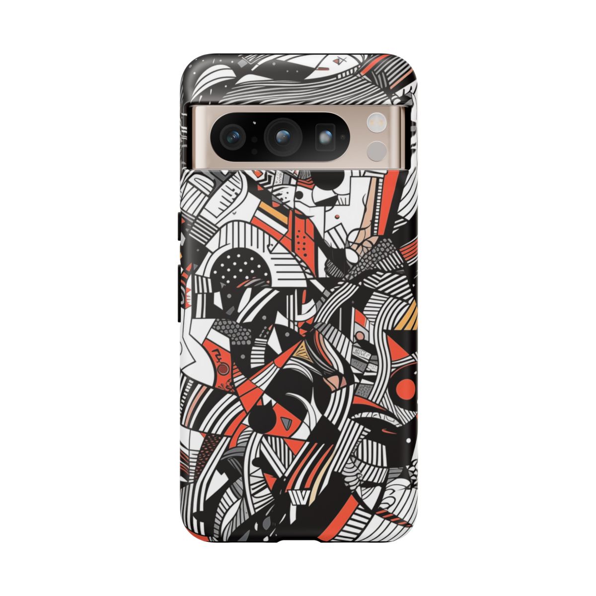 Abstract Doodle Tough Phone Case Dual-Layer Protection