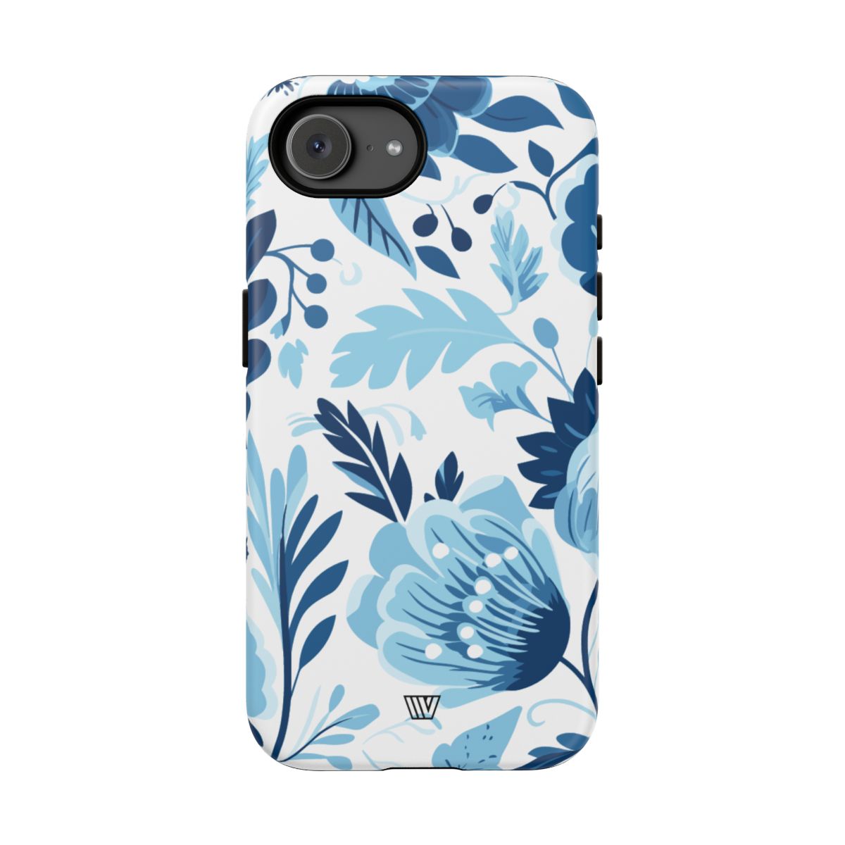 Blue White Flowers Tough Phone Case