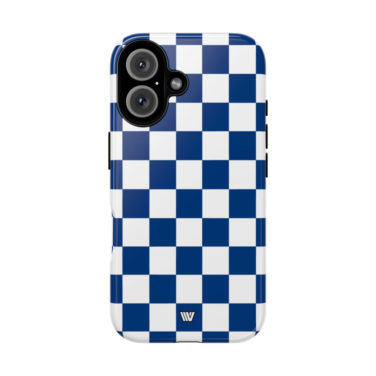 Blue White Checkerboard Tough Phone Case