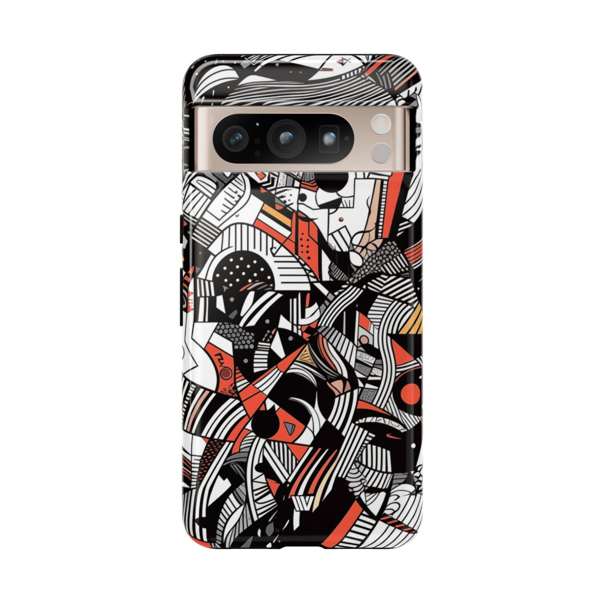 Abstract Doodle Tough Phone Case Dual-Layer Protection