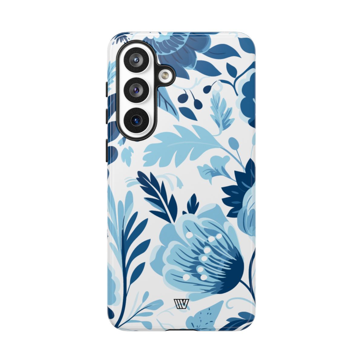 Blue White Flowers Tough Phone Case