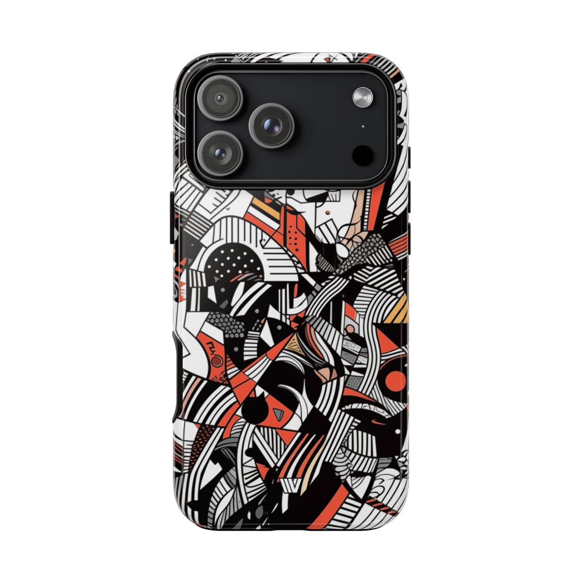 Abstract Doodle Tough Phone Case Dual-Layer Protection