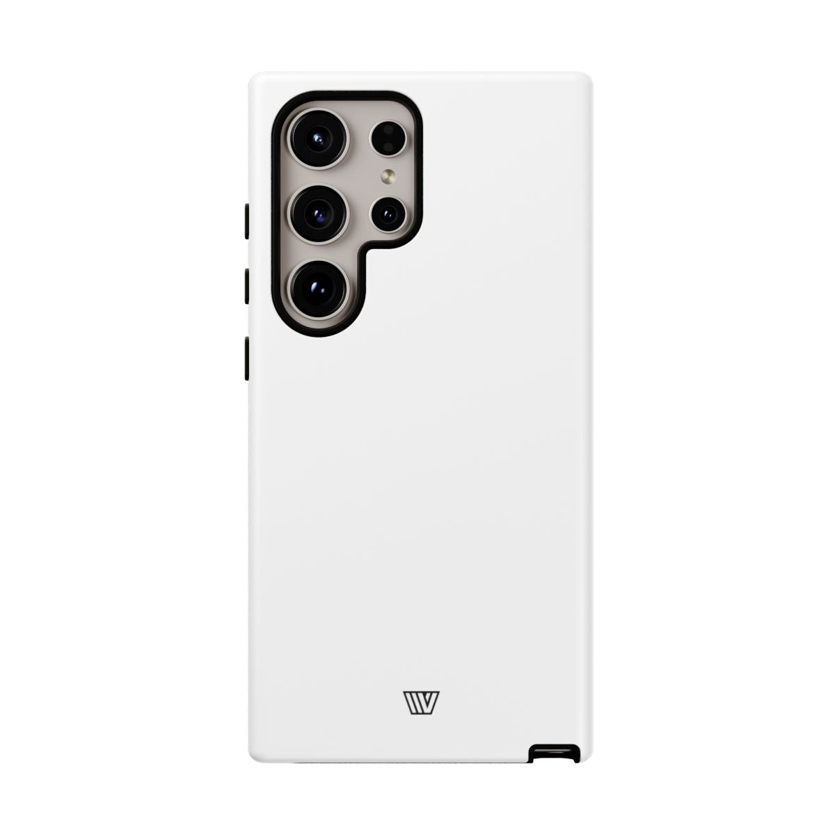 All White Tough Phone Case Protective Dual-Layer Polycarbonate Shell