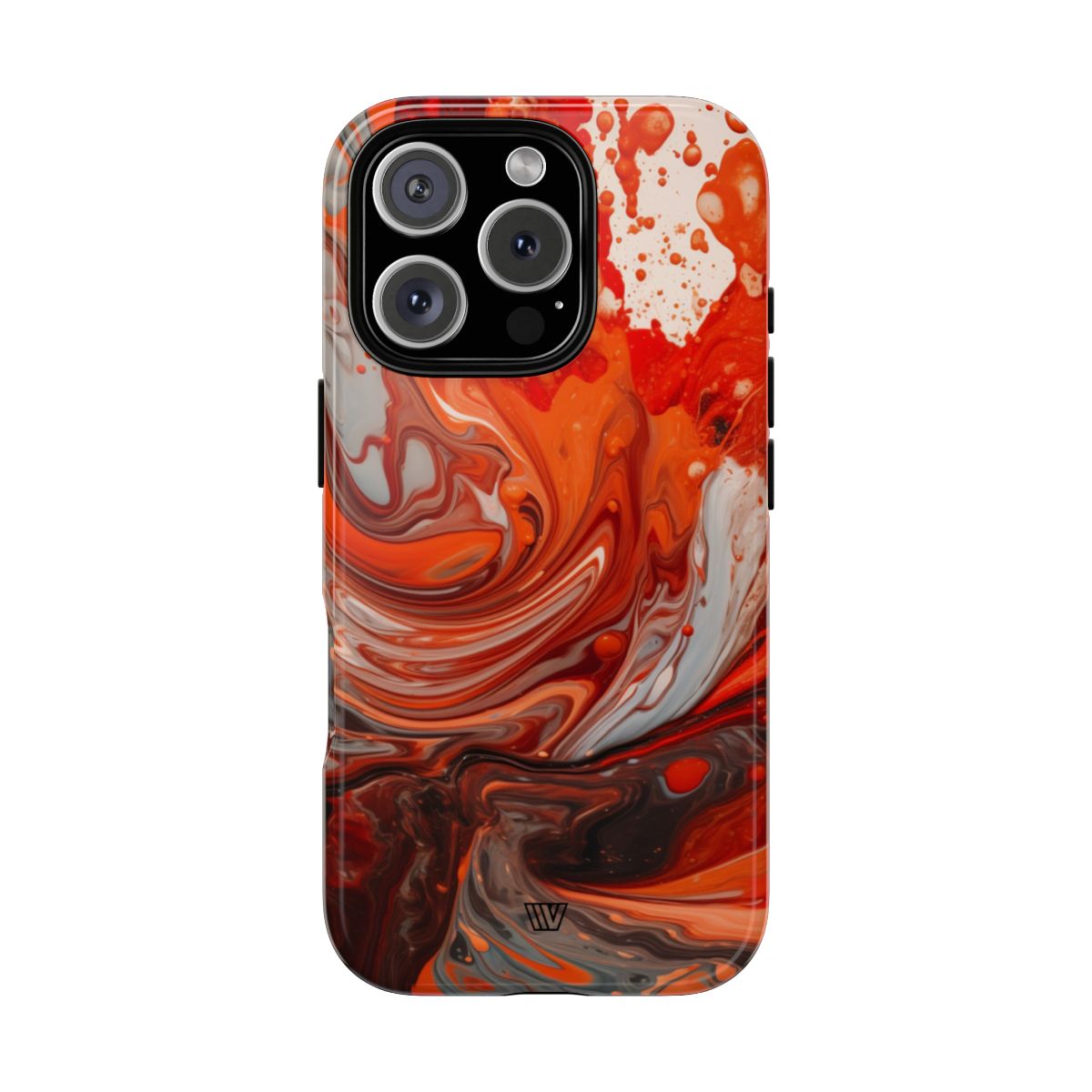 White Fire Paint Swirl Tough Phone Case