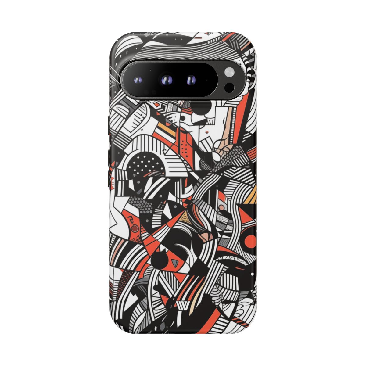 Abstract Doodle Tough Phone Case Dual-Layer Protection