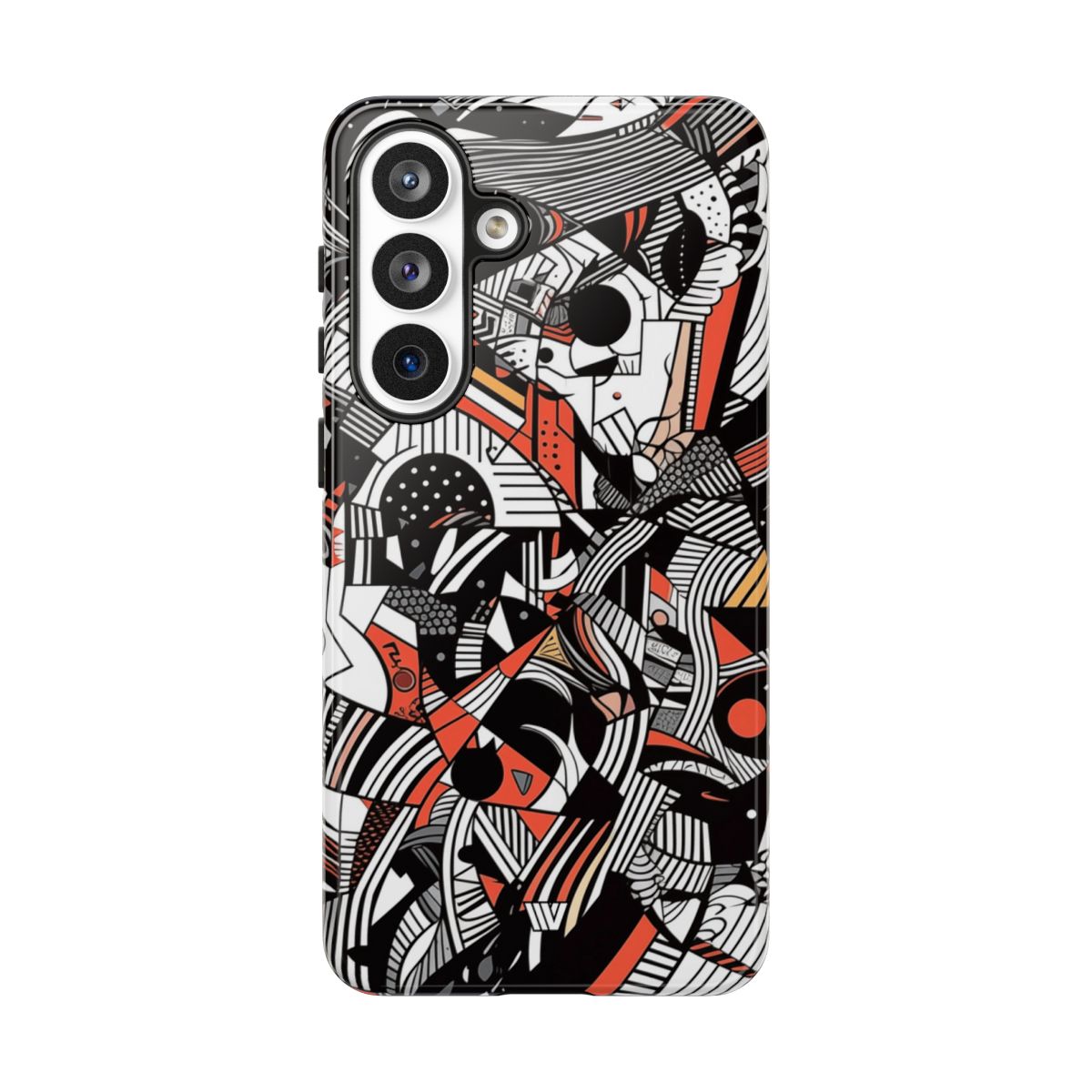 Abstract Doodle Tough Phone Case Dual-Layer Protection