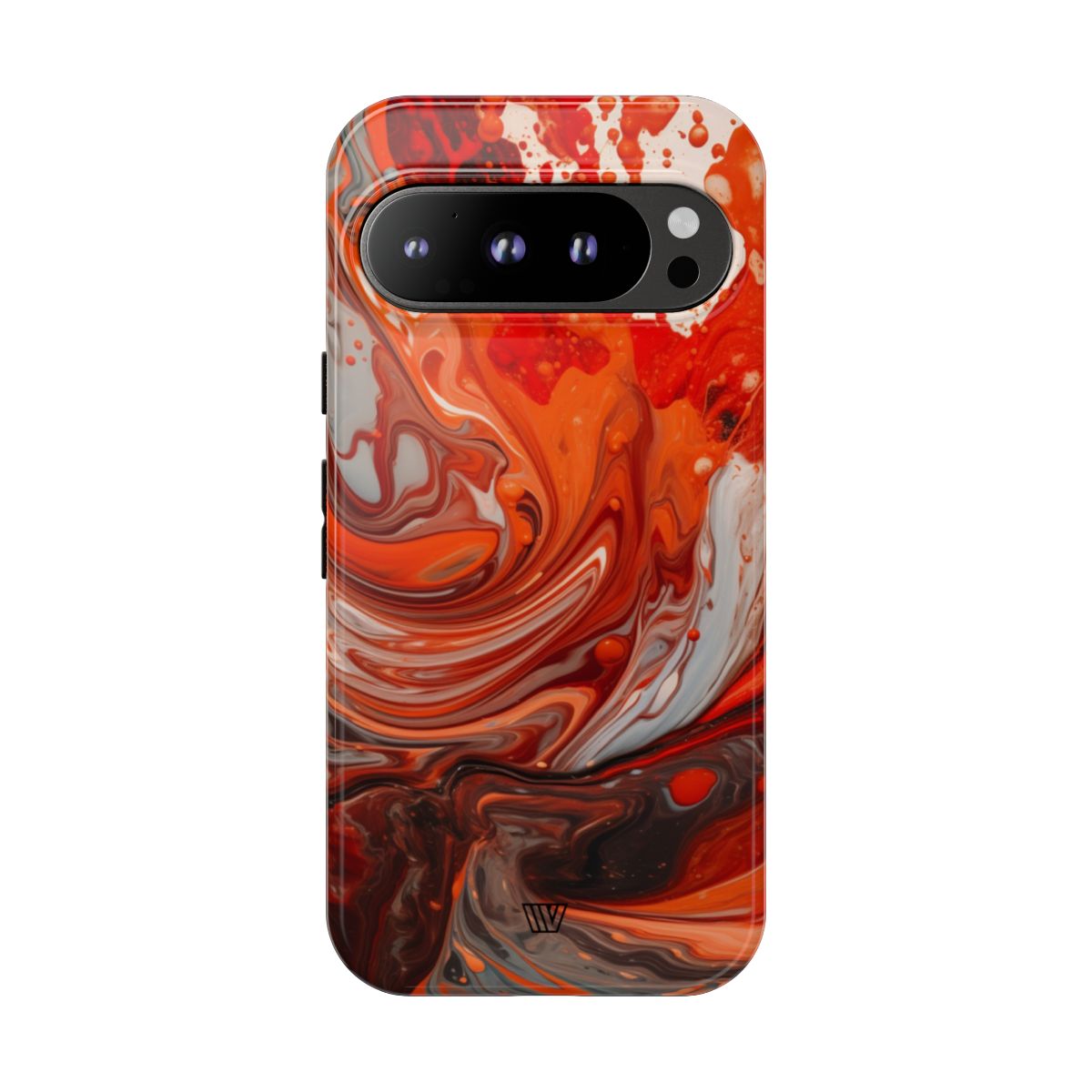 White Fire Paint Swirl Tough Phone Case