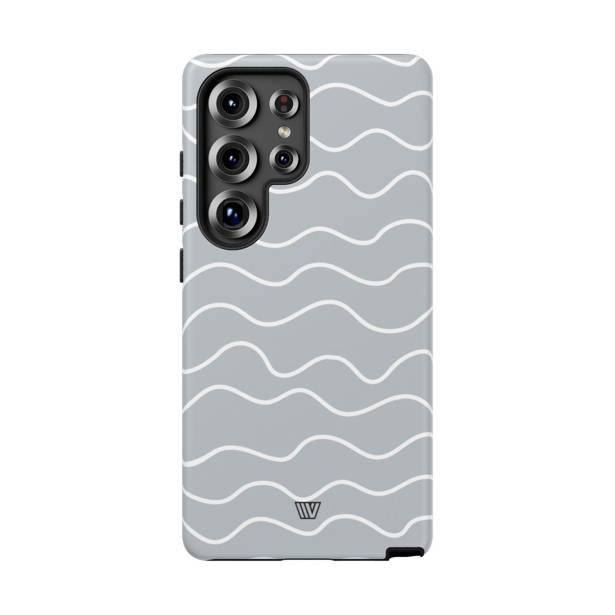 Tough Phone Case Gray Waves Dual-Layer Protection